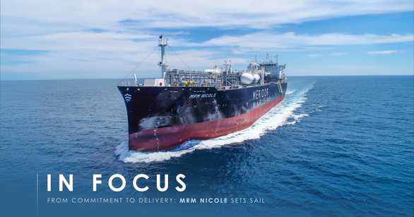 Meridor gas carrier MRM Nicole under way at sea, captioned In Focus: MRM Nicole Sets Sail