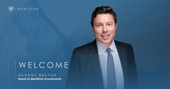 George Bolton, newly appointed Head of Maritime Investments at Meridor Maritime, pictured in a corporate welcome announcement.